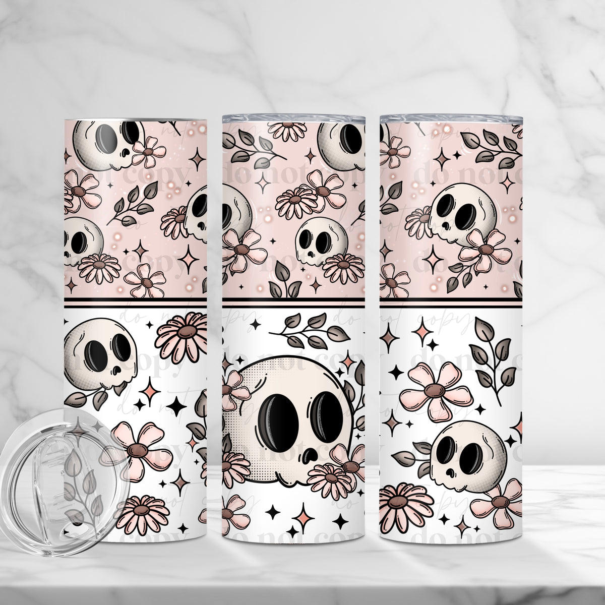 Floral skellie Tumbler Wrap