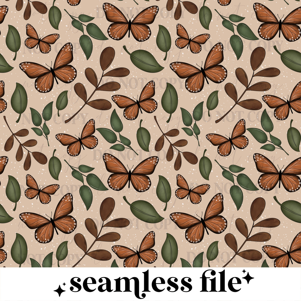 Butterfly Leaves Cottagecore seamless