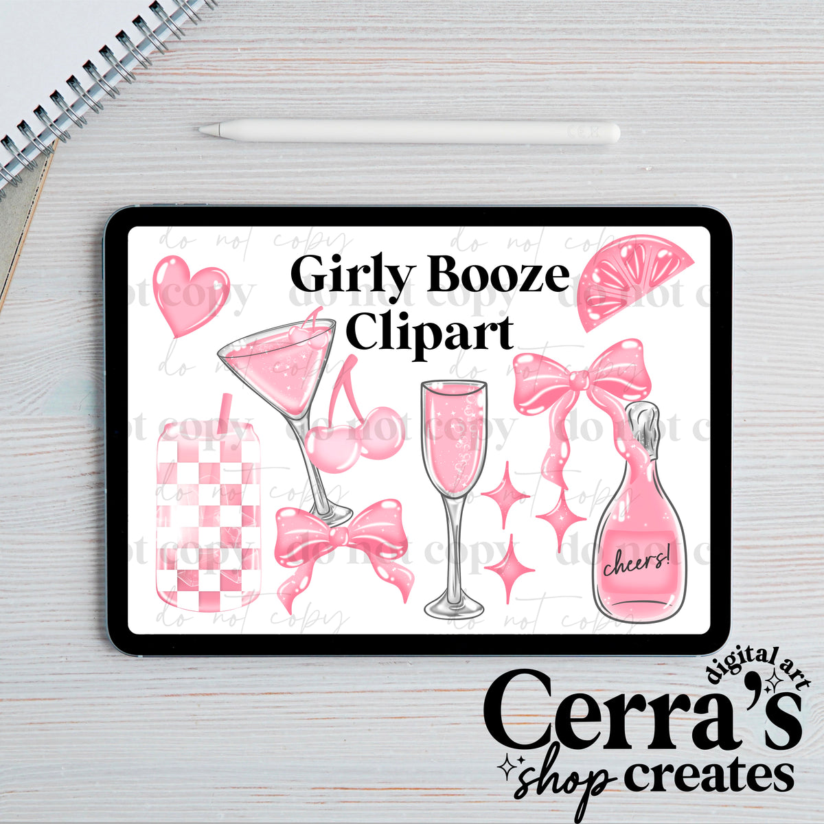 Girly booze Clipart set