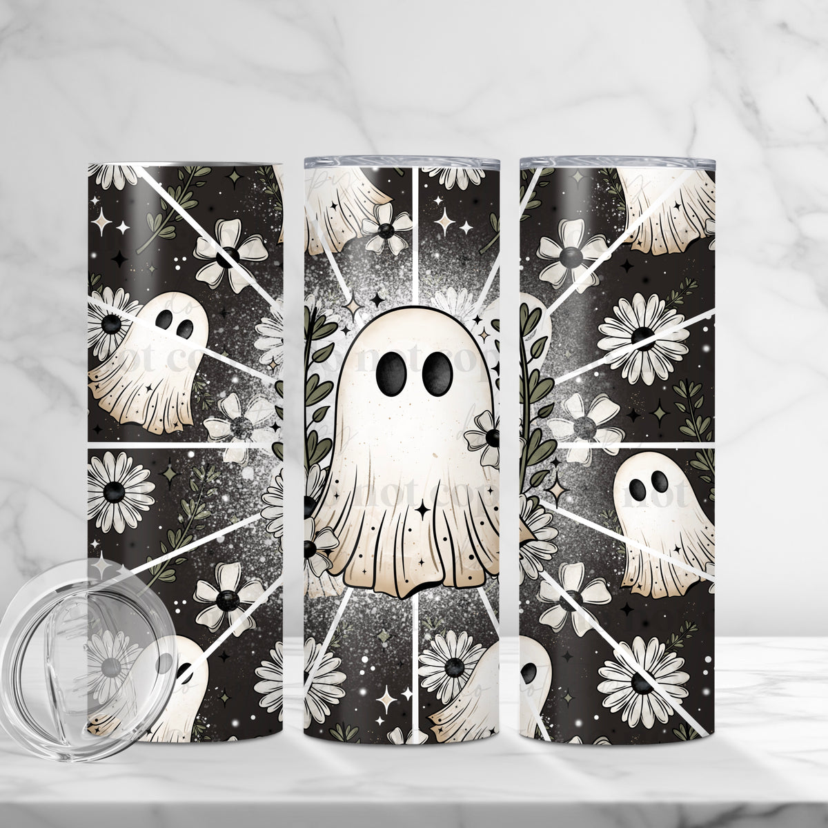 Floral Ghost Tumbler Wrap