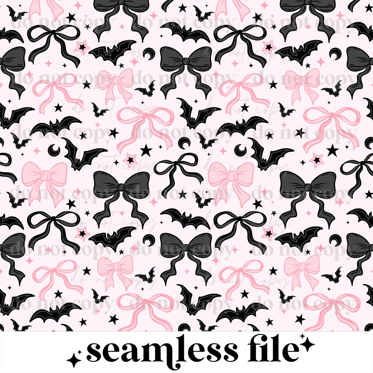 Spooky & Girly Pink Bows Seamless