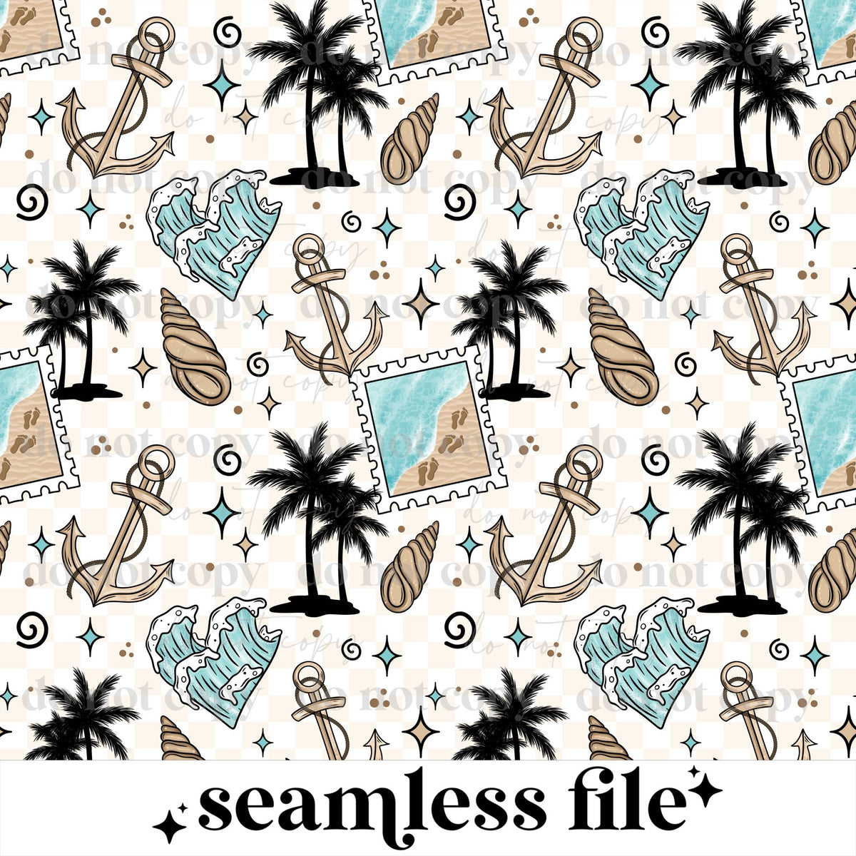 Ocean Stamp Seamless