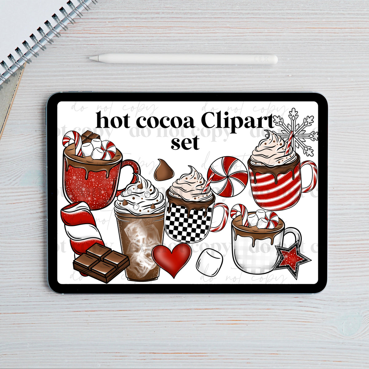 Hot cocoa Clipart set