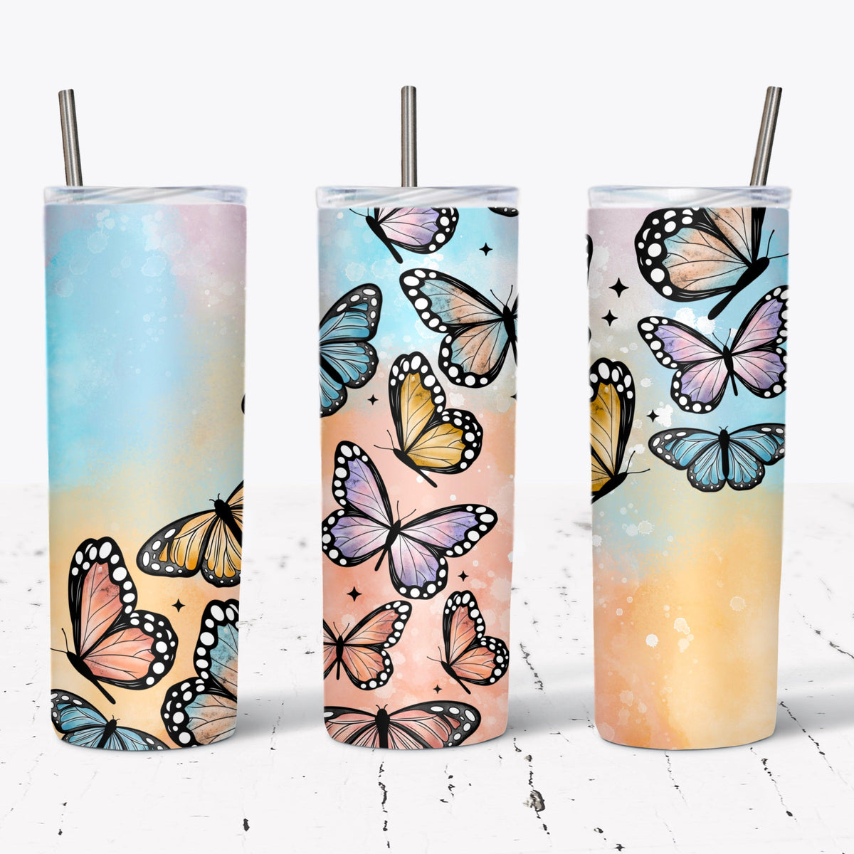 Watercolor butterflies Tumbler Wrap