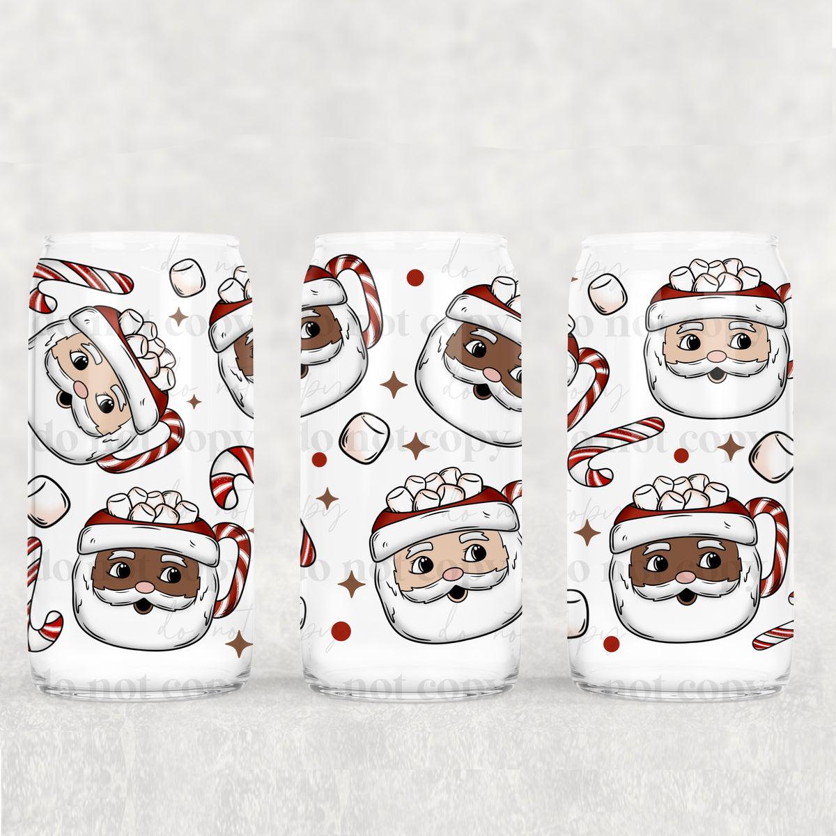 Christmas mugs 16oz Glass Wrap