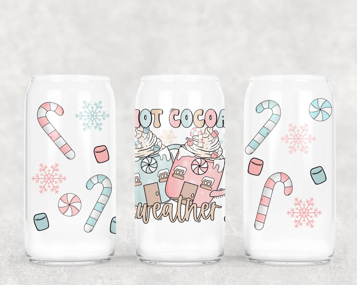 Hot cocoa 16oz Glass wrap PNG