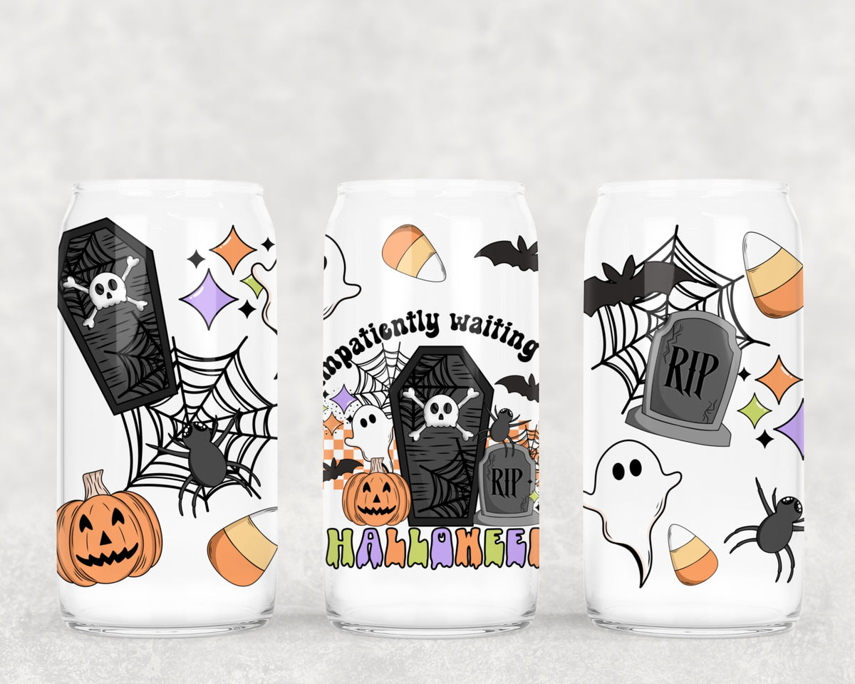 Impatiently waiting for halloween 16oz Glass Wrap