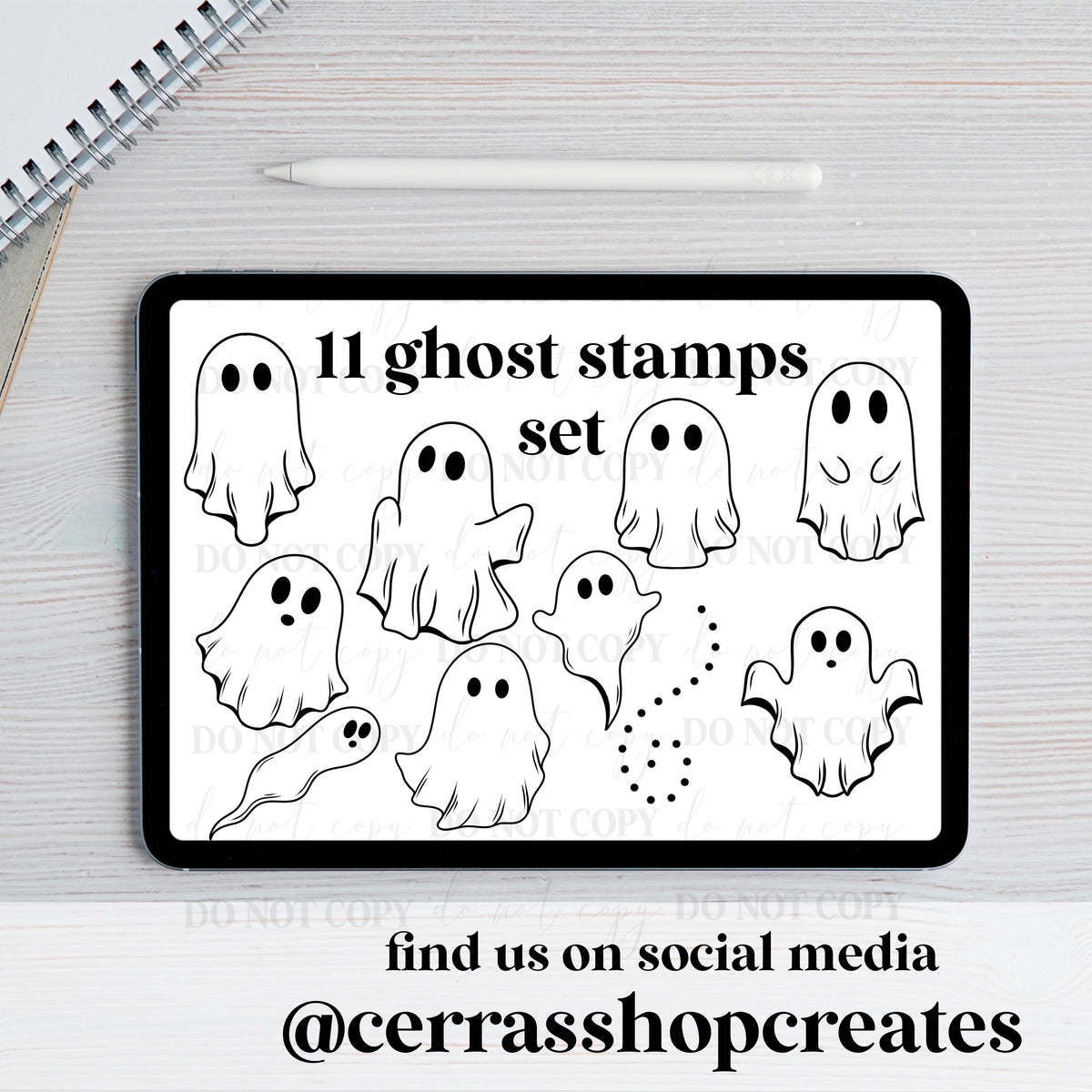 Ghosts Procreate Stamp Set