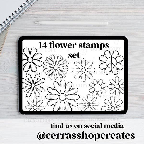 Simple Florals Procreate Stamp Set