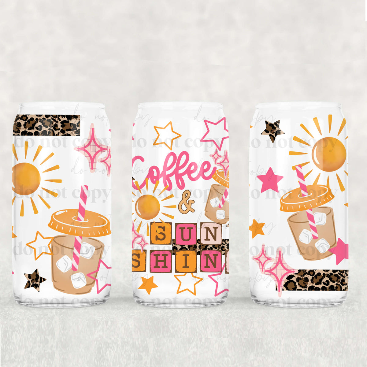 Coffee & Sunshine 16oz Glass Wrap