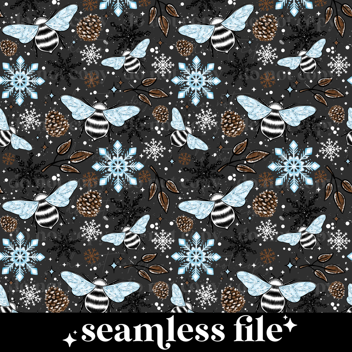 Winter Bees seamless