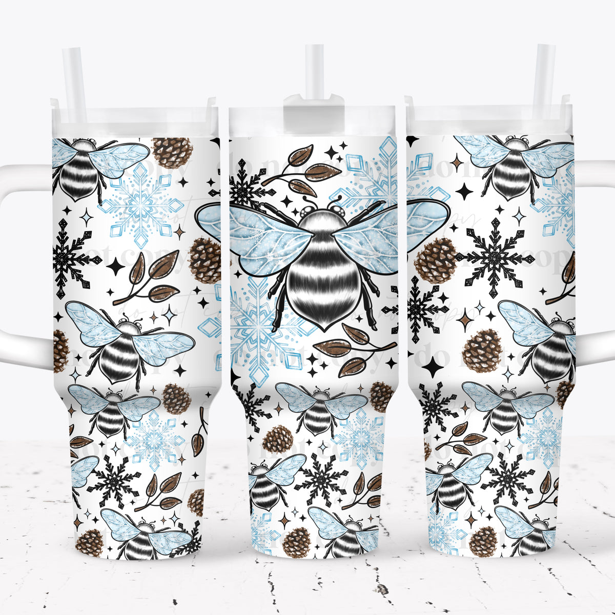 Winter Bees 40oz Tumbler Wrap