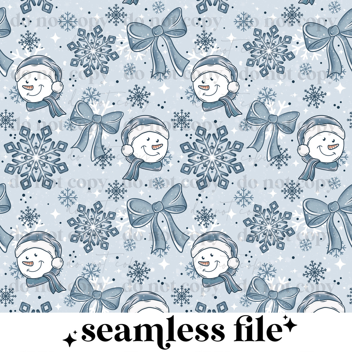 Snowmen and snowflake Seamless