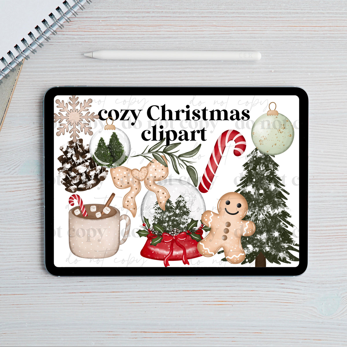 Cozy christmas Clipart set