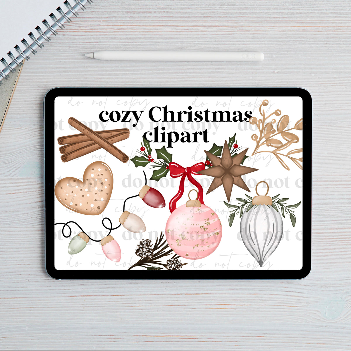 Cozy christmas Clipart set