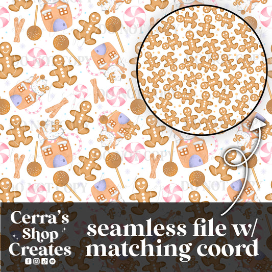 Gingerbread hot cocoa seamless + coord