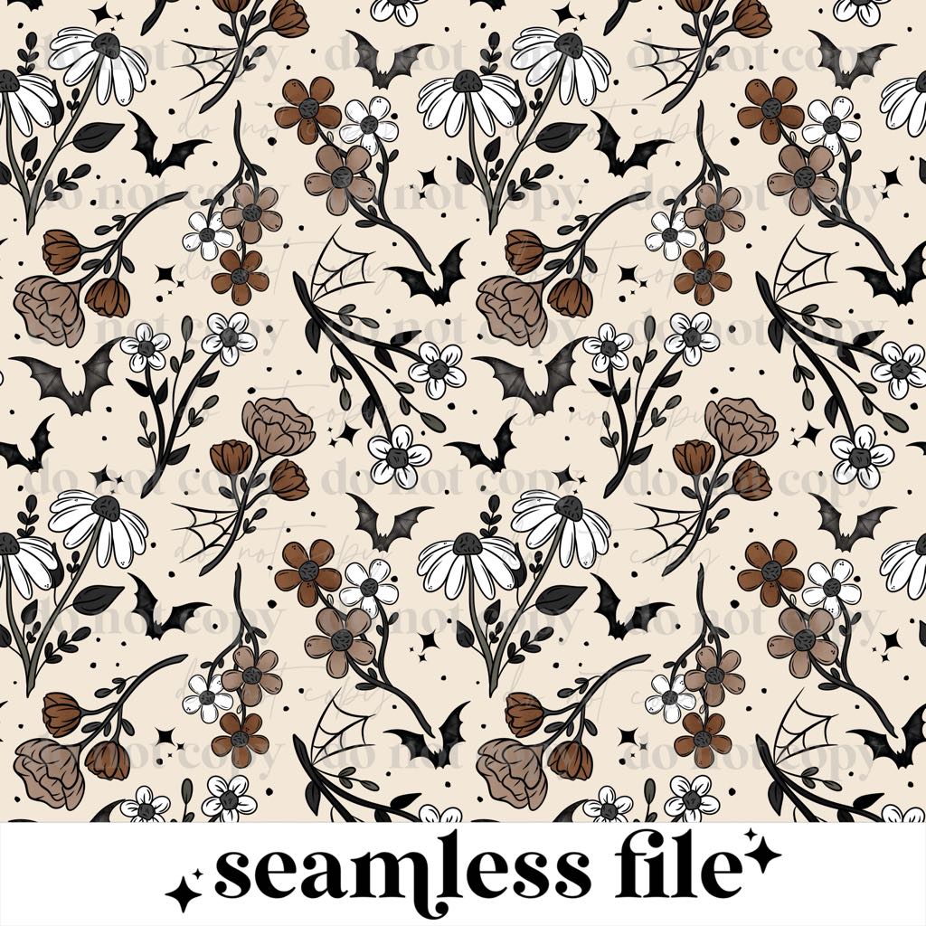 Fall Halloween Florals Seamless
