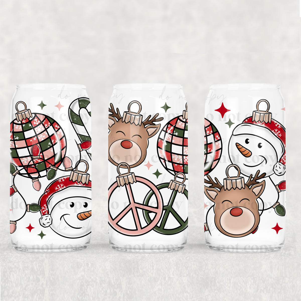 Retro christmas 16oz Glass Wrap