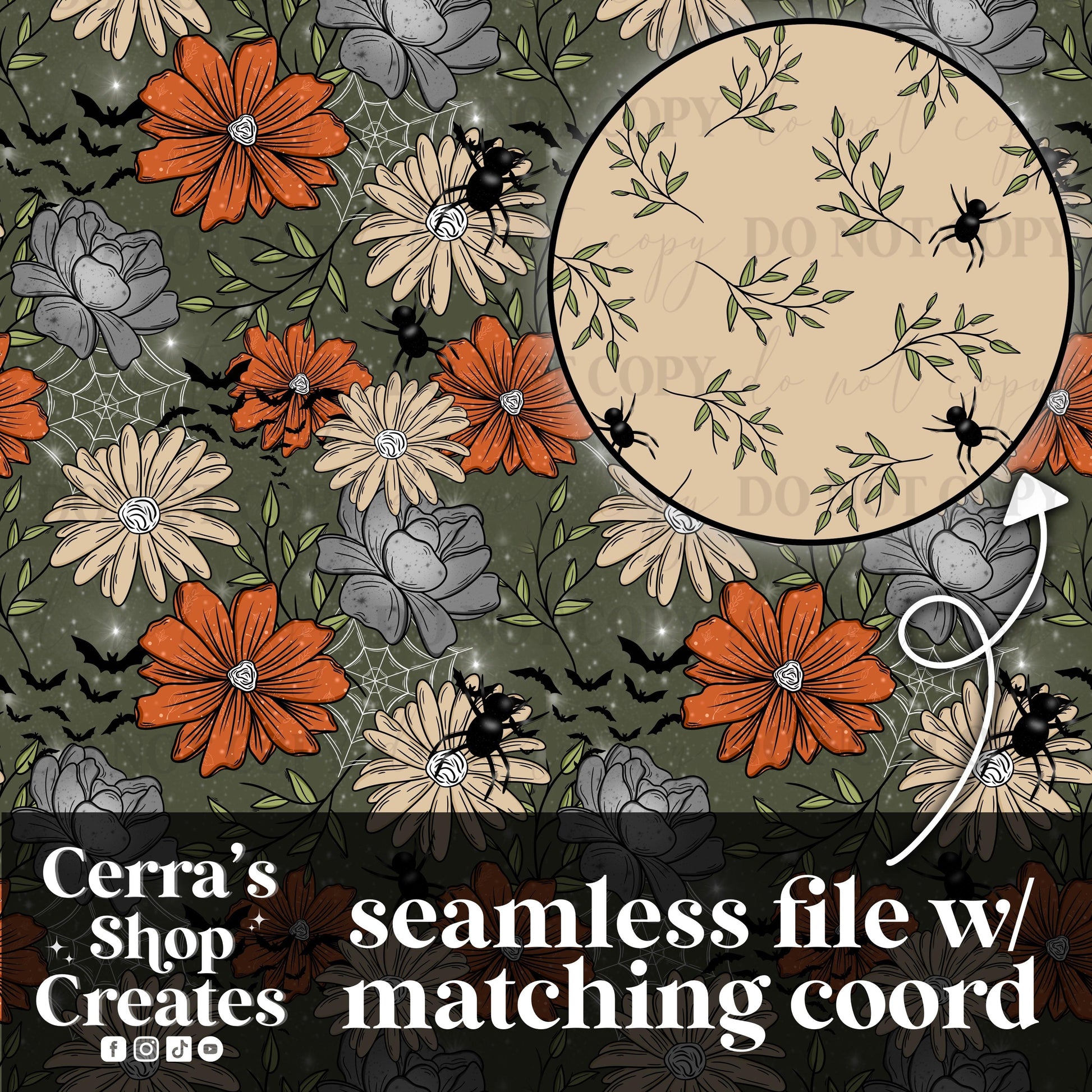 Salem Floral+Coord Seamless PNG DIGITAL DOWNLOAD DIGITAL FILE