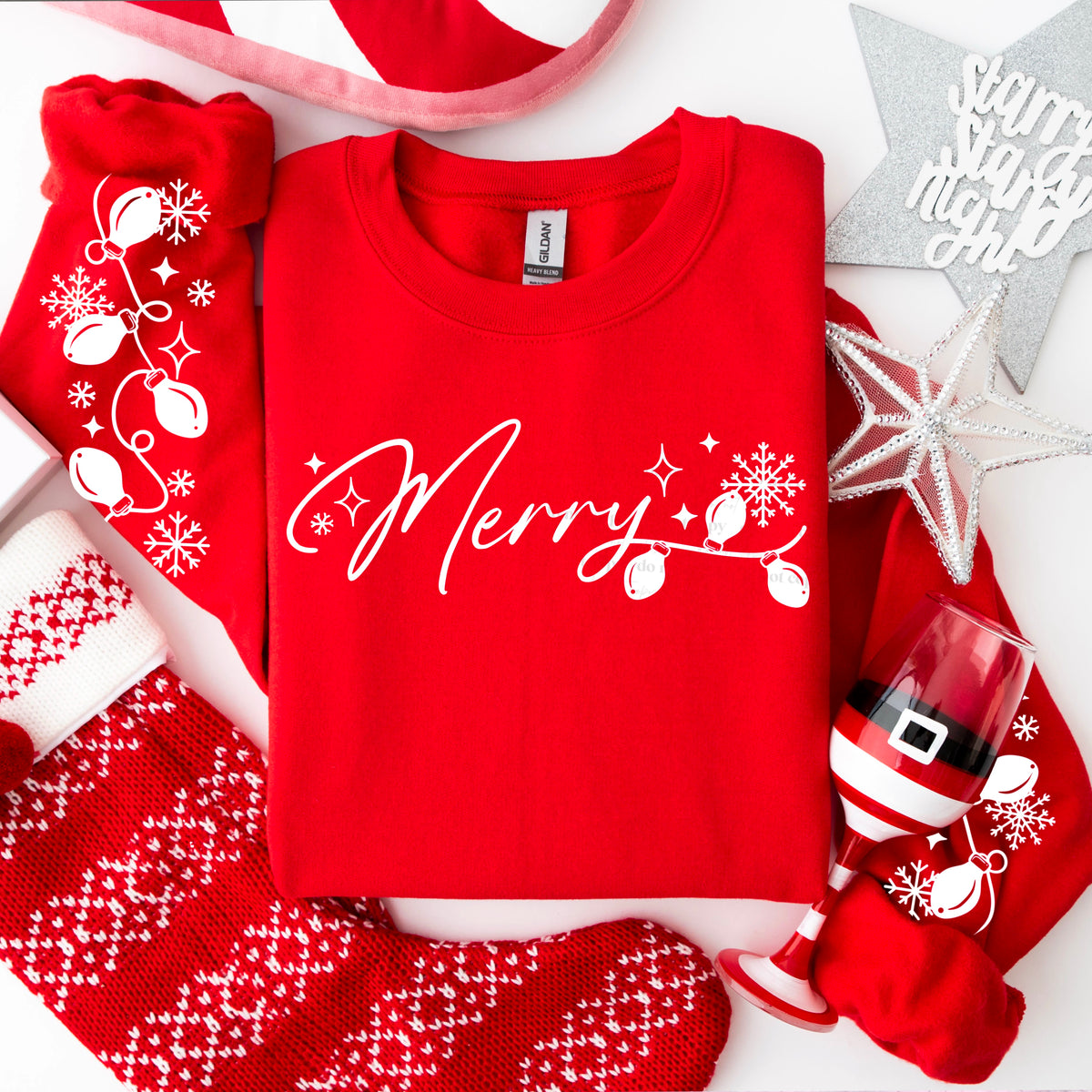 Single color merry lights png and sleeve