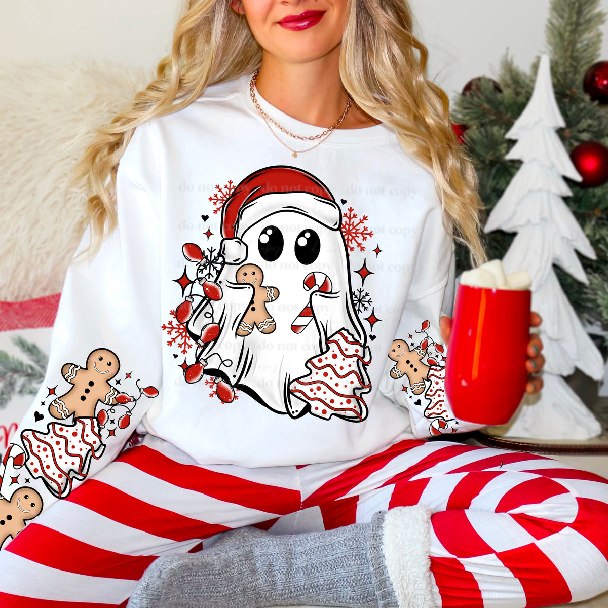 Christmas ghost w/ Sleeves PNG