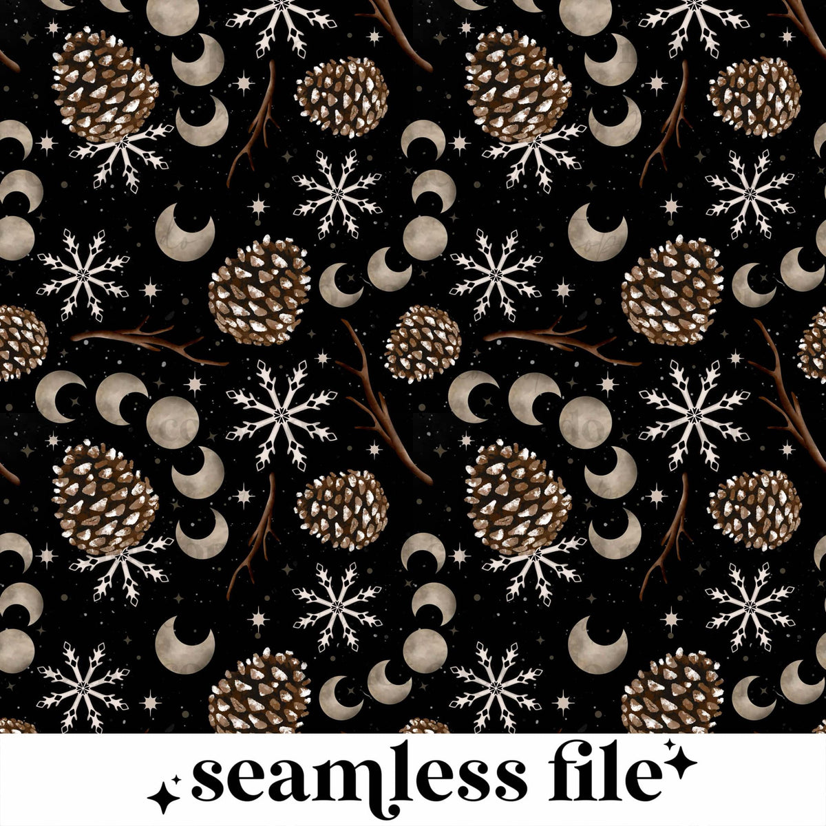 Winter Pinecones Seamless