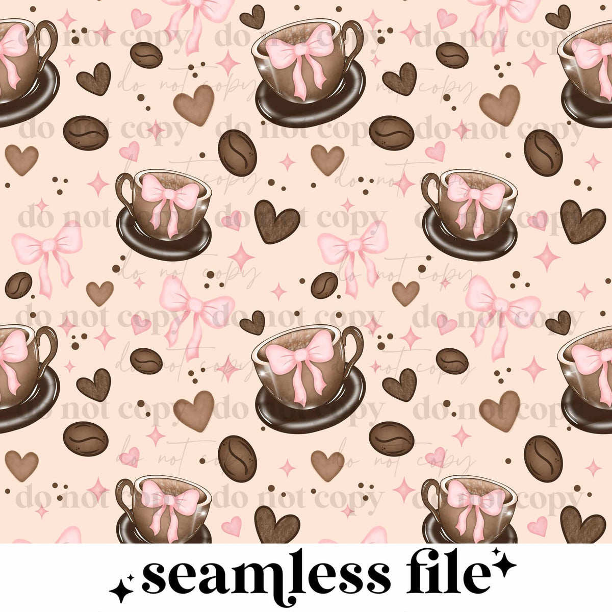 Coffee Bows Seamless