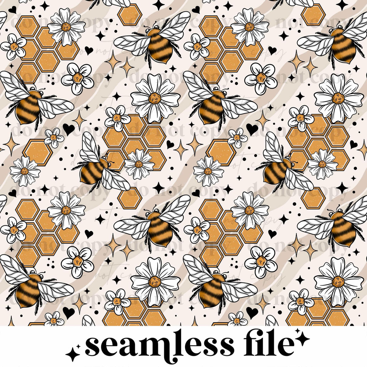 Honeycomb Bees Seamless