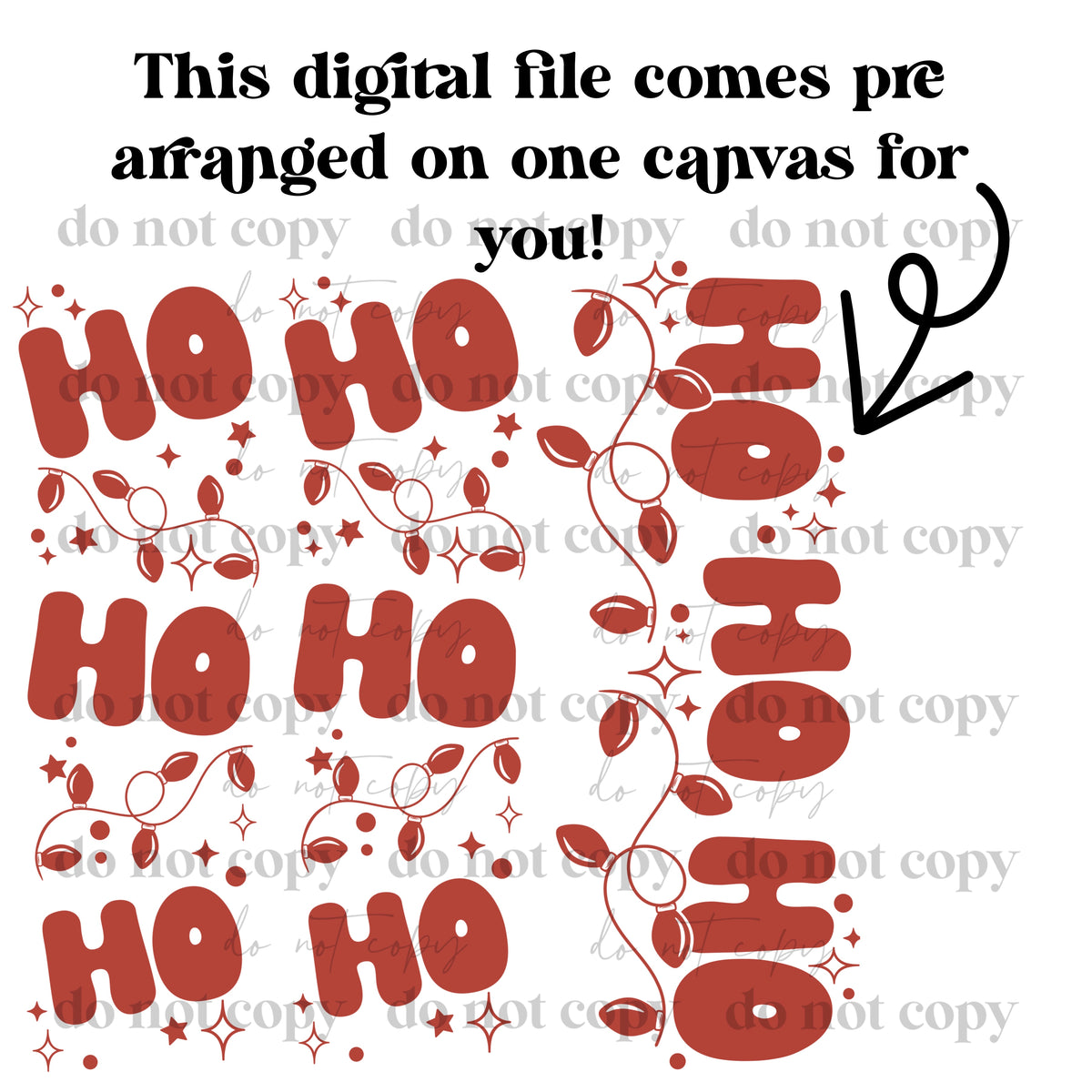 Ho ho ho w/ Sleeves Single Color PNG