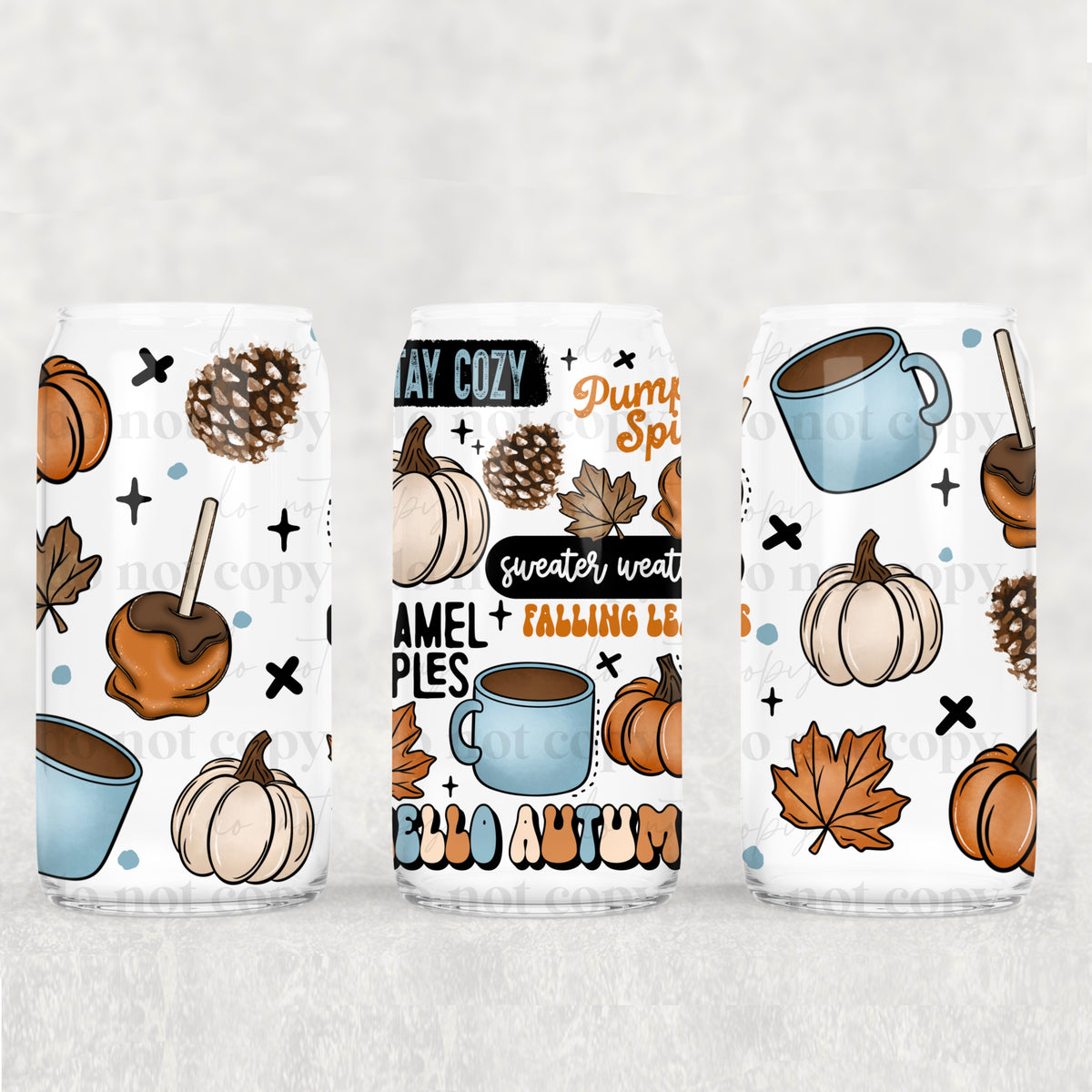 Stay Cozy Autumn 16oz Glass Wrap