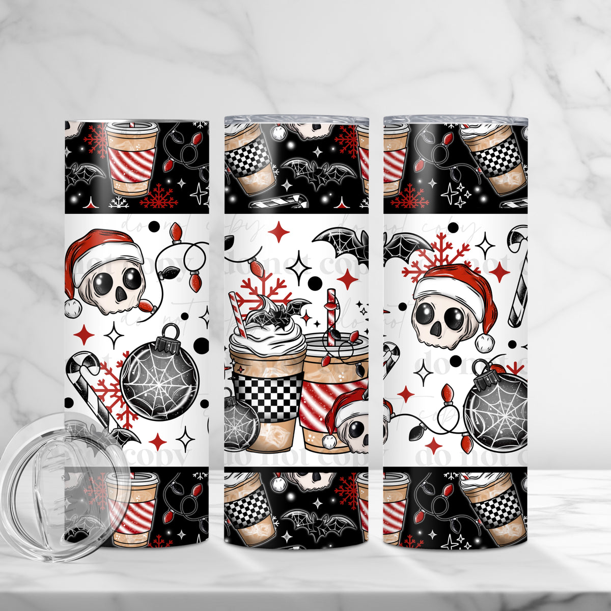 Spooky Christmas Coffee Tumbler Wrap