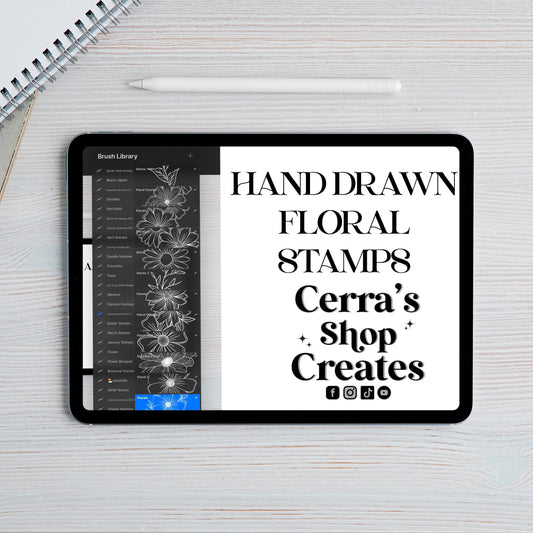 Hand drawn Florals Volume 1 Procreate Brush Set
