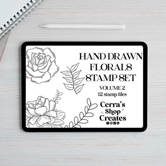 Hand drawn Florals volume 2 Procreate Brush Set