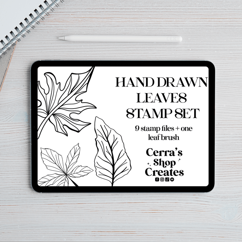 Hand Drawn Fall Leaves Procreate Stamp Set – Cerra's Shop Digital Designs