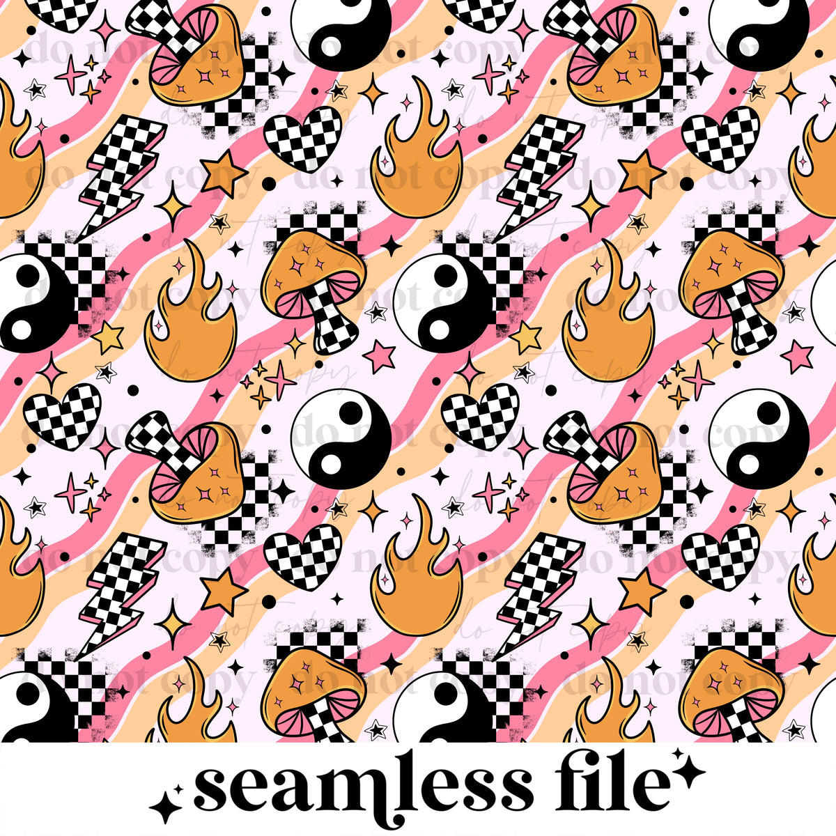 Checker doodles Seamless