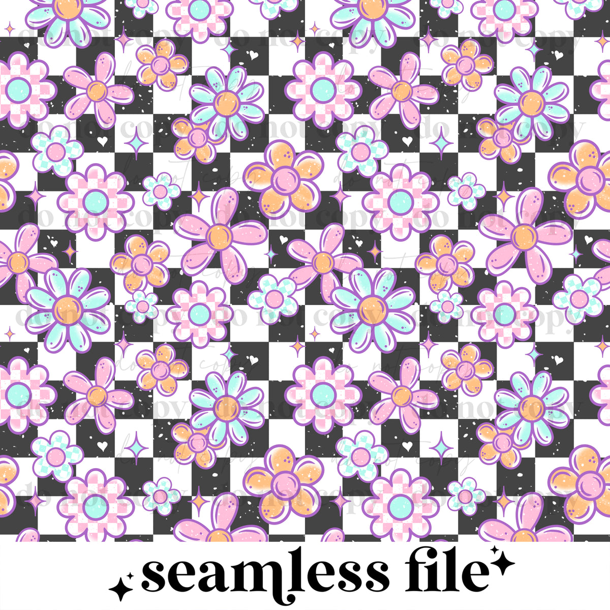 Checker florals Seamless