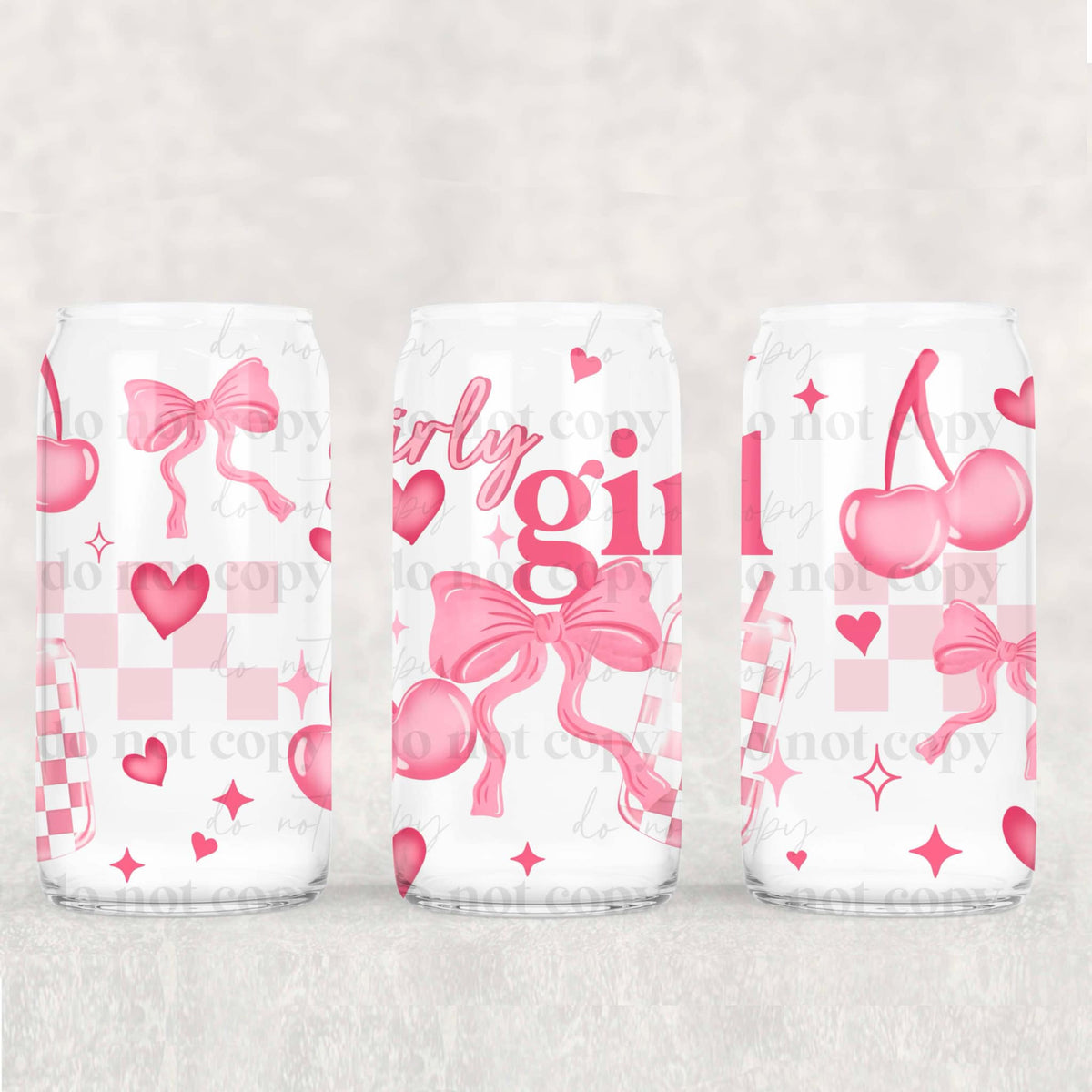 Girly Girl Coquette 16oz Glass Wrap