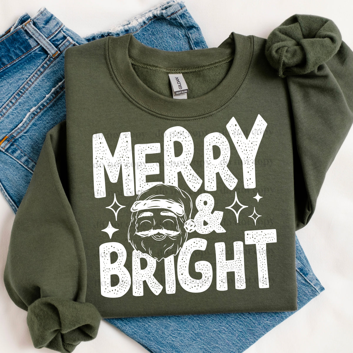 Merry and Bright Single Color PNG