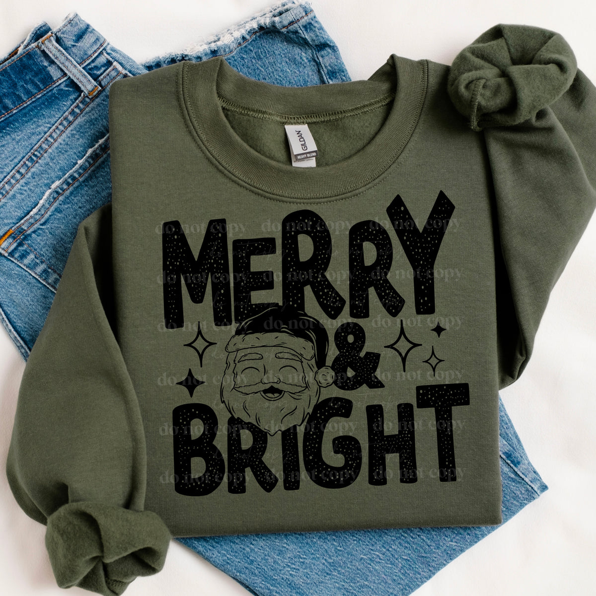 Merry and Bright Single Color PNG