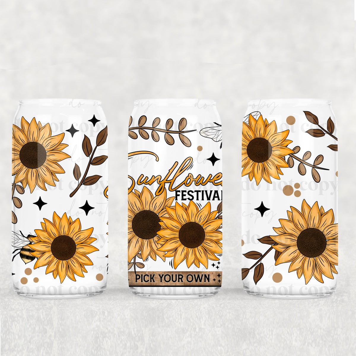 Sunflower festival 16oz Glass Wrap