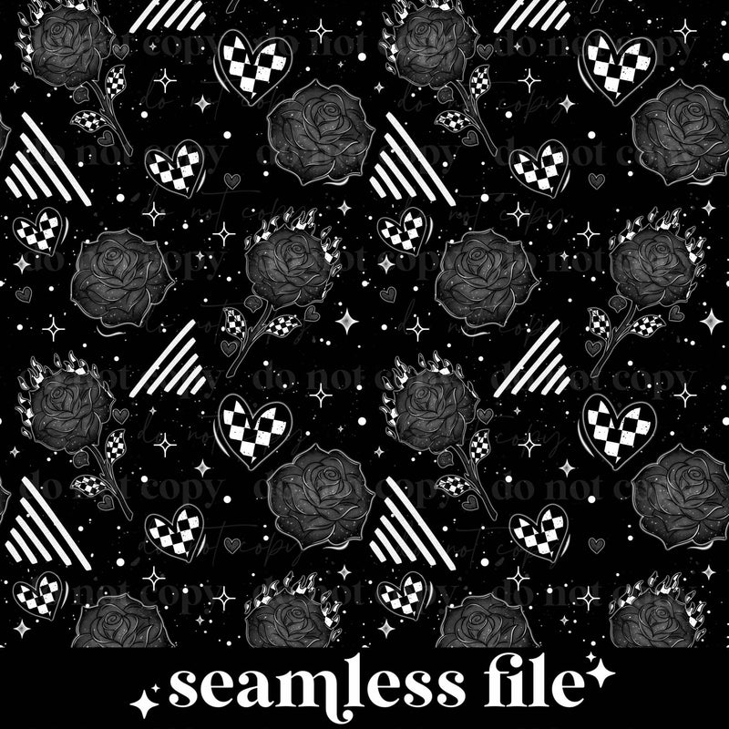 Checker & Roses Seamless PNG | DIGITAL DOWNLOAD | DIGITAL FILE – Cerra ...