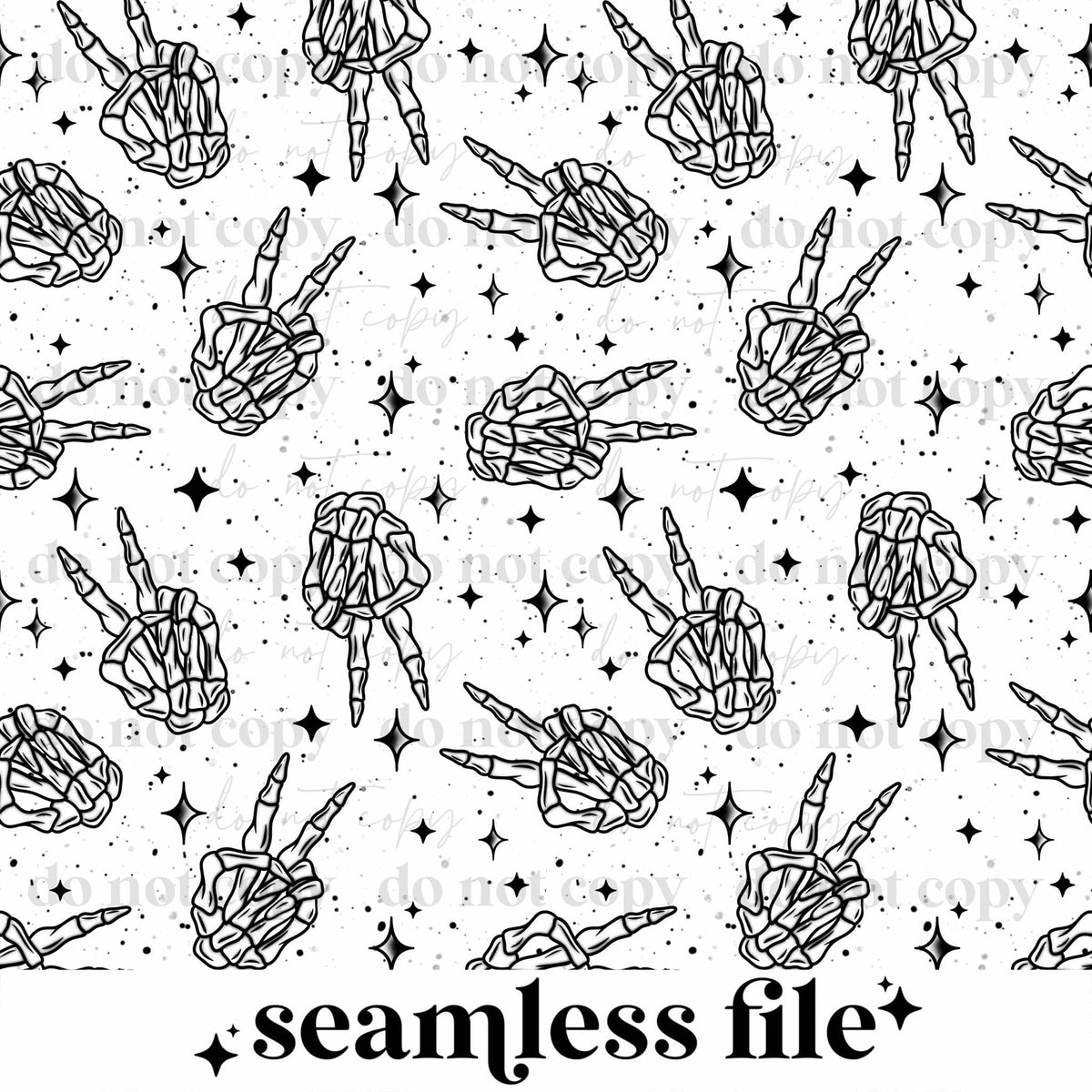Skellie Hand White Seamless