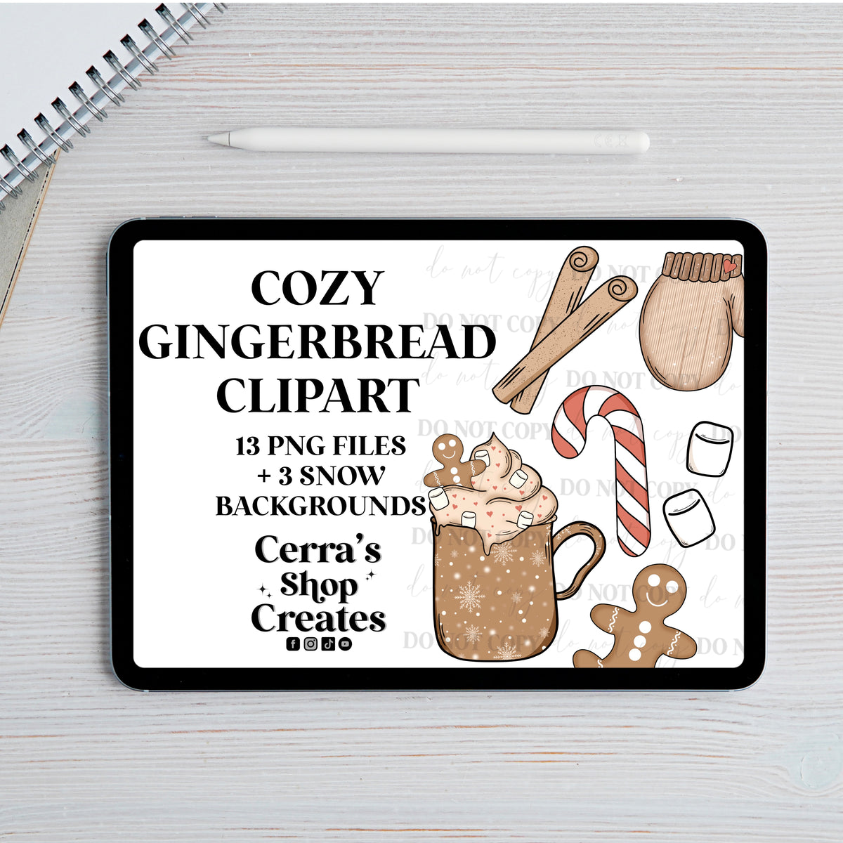 Cozy Gingerbread Clipart Set