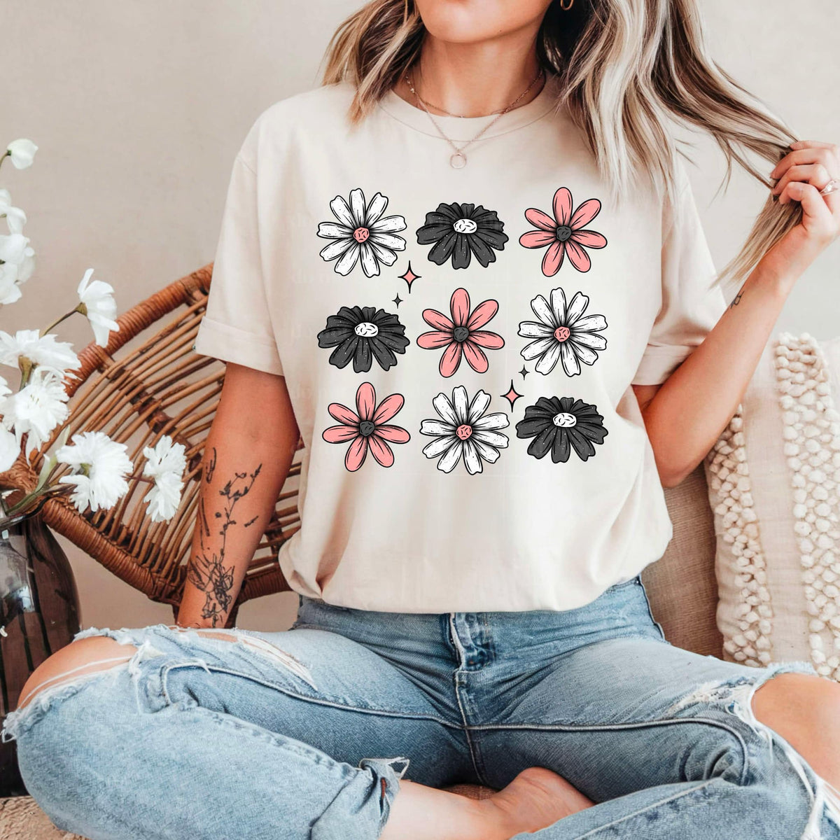Floral Grid PNG