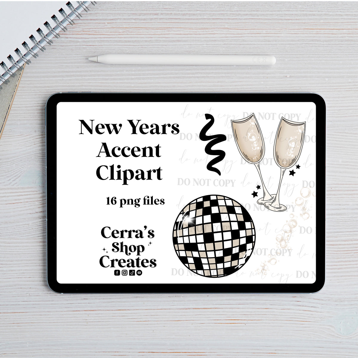 New Years Clipart Set
