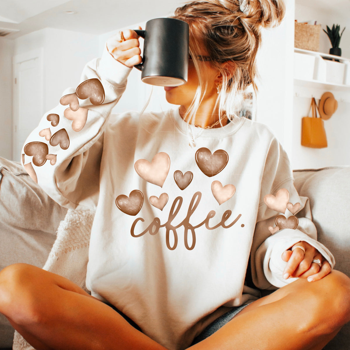 Coffee Hearts w/ Sleeves PNG