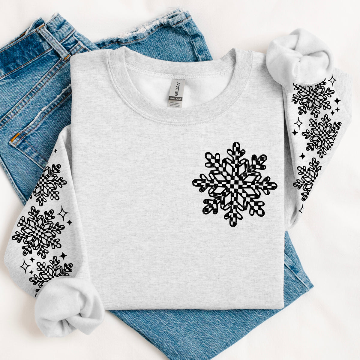 Checker snowflake Single Color w/ Sleeves PNG