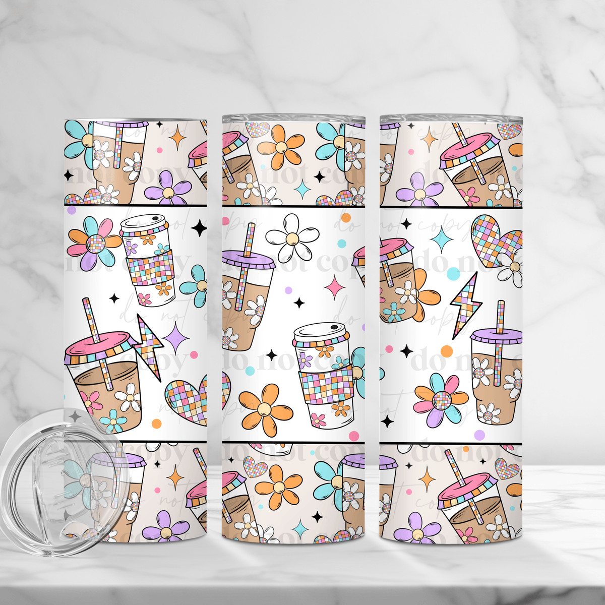 Retro coffee Tumbler Wrap