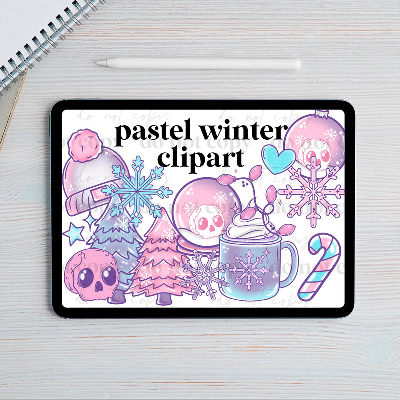 Pastel winter Clipart set – Cerra's Shop Digital Designs