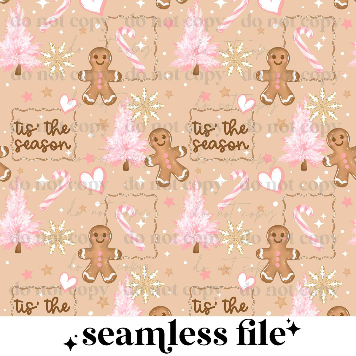 Tis The Season Gingerbread Seamless